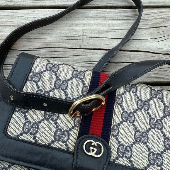 Gucci Crossbody Bag in Black and Red with Gold Accent - Picture 7 of 11